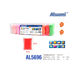 Космічний пластилін Space Clay Alsuomi 12 кольорів 120г набір для ліплення AL5696