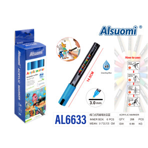 Акрилові маркери Alsuomi AL6633 Dazzling Blue 3мм 