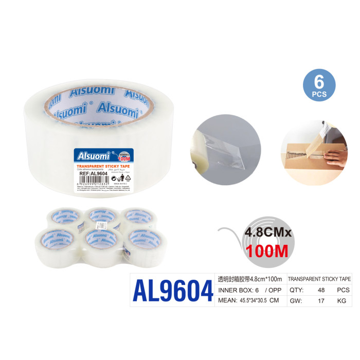 Прозора клейка стрічка 4,8 см×100 м для коробок