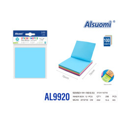 Стікери самоклейні Alsuomi AL9920 76x76 мм 100 аркушів флуоресцентні кольори