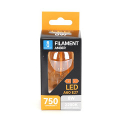 LED-филаментная лампа A60 E27 8W 2200K с позолоченным корпусом в цветной коробке