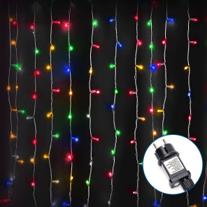 Гірлянда штора плоскі лампи різнокольорові 1×1 м 100LED IP44