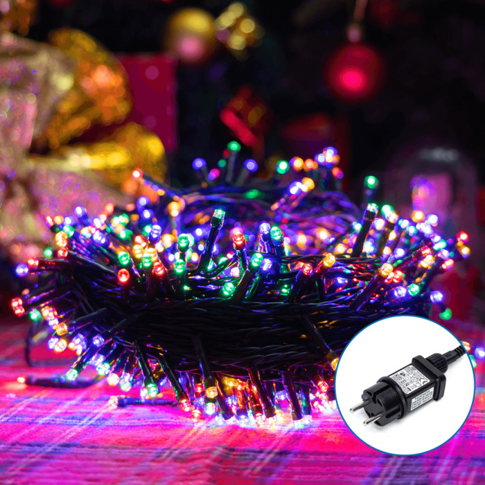 Гірлянда пряма плоскі лампи різнокольорові 20 м 400LED IP44 HM-B103031PA