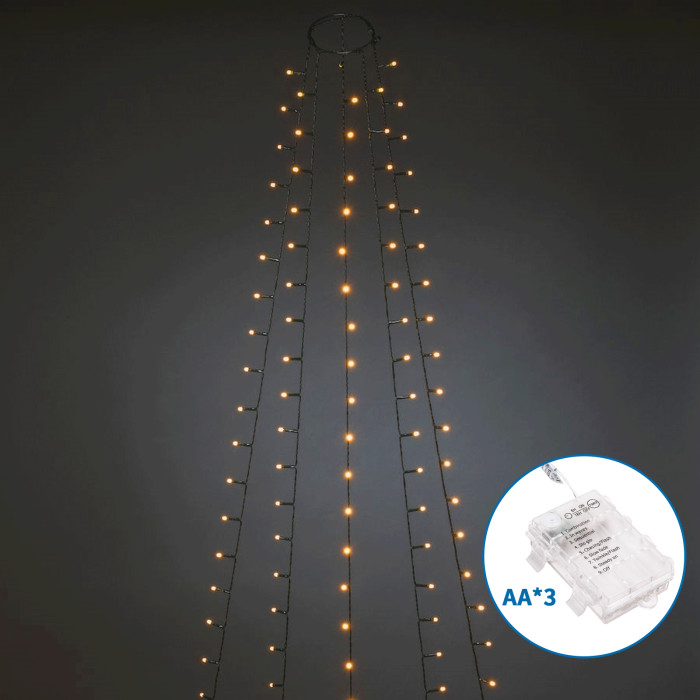 Батарейна гірлянда ялинка тепле 1.5 м 90LED IP44