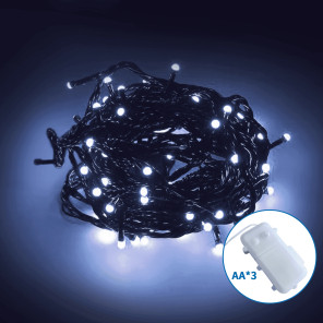 Гірлянда музична пряма холодне світло 10 м 100LED зелений дріт IP44