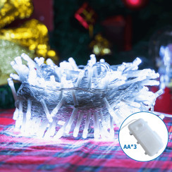 Гирлянда музыкальная прямая холодный свет 10 м 100LED прозрачная проволока IP44