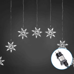 Гирлянда штора со снежинками белая 3 м. 70LED IP44