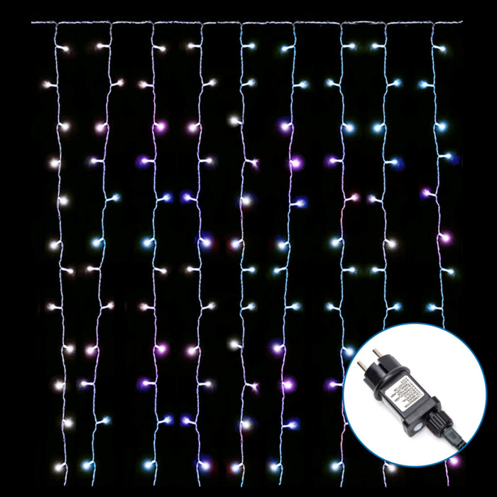 Гірлянда штора різноколірна 1.2 м 120LED IP44