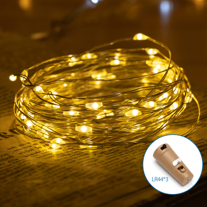 Гірлянда для пляшки мідний дріт тепле світло 2 м 20LED ON/OFF
