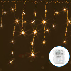 Батарейная гирлянда лед волны тёплый свет 10 м 200LED IP44