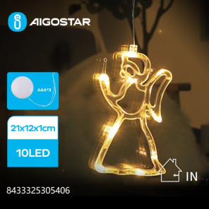 Різдвяний декор ангел присоска 10LED ON/OFF