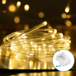 Батарейная гирлянда трубчатая 5 мм медная проволока теплый свет 5 м 50LED IP44