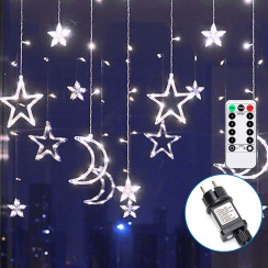 Подключительная штора луна и звезды холодный свет 3×3 м 120LED IP44
