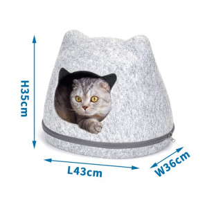 Котячий будиночок у формі котика 43x36x35 см, сірий