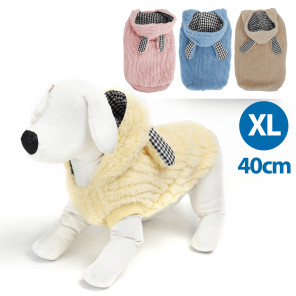 Зимова куртка з капюшоном для вух, XL-40 см - рожевий/бежевий/жовтий/синій