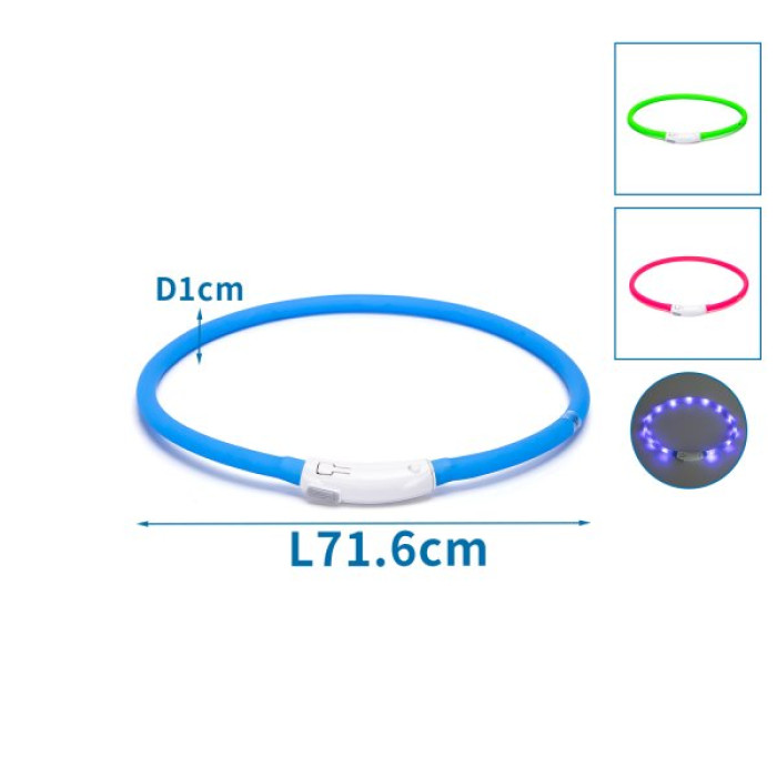 LED-трирежимний силіконовий нашийник для тварин 71.6 см