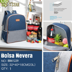 Рюкзак-холодильник BB61229 23 л синьо-сірий 32x40x18