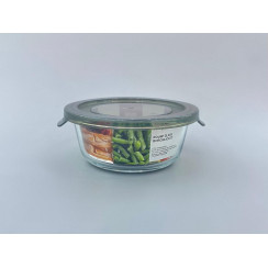 Стеклянный пищевой контейнер Round Glass Borosilicato с крышкой, круглый