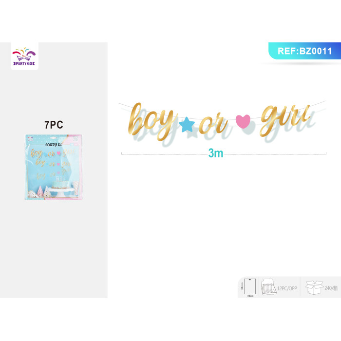 Гирлянда «boy or girl» 7 шт
