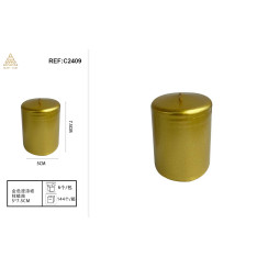Свічка стовпчик золота 5×7.5 см