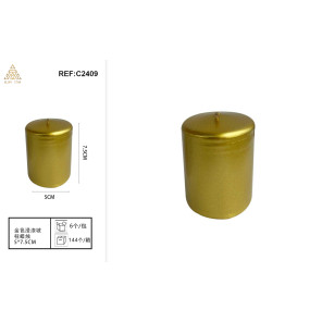 Свічка стовпчик золота 5×7.5 см