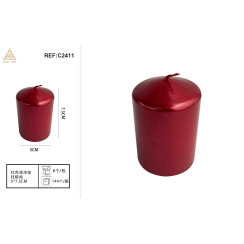 Свічка стовпчик червона 5×7.5 см
