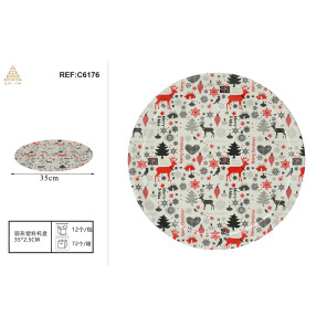 Піднос пластиковий круглий 35×2.5 см