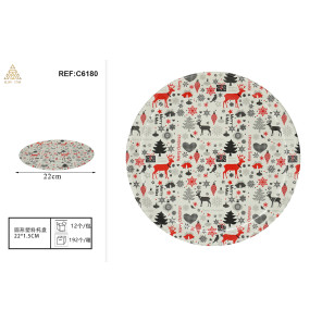 Піднос пластиковий круглий 22×1.5 см