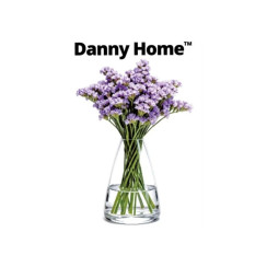 Скляна ваза Danny Home для квітів - прозора конусна ваза для букетів