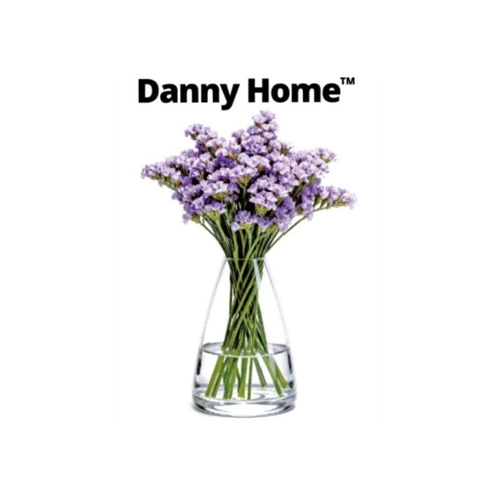Скляна ваза Danny Home для квітів - прозора конусна ваза для букетів