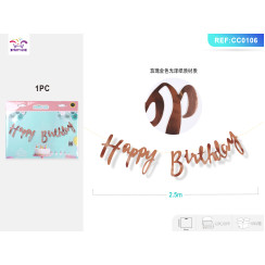 Гірлянда «Happy Birthday» рожева 2.5 м