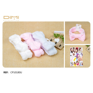 Пов’язка з бантом однотонна біла/рожева/синя