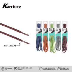 Шнурки круглі світловідбиваючі кольорові Karriere 0.4 см x 120 см