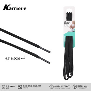 Шнурки круглі чорні Karriere 0.4x140 см для кросівок і спортивного взуття CZ8204-1