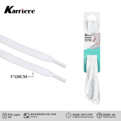 Шнурки плоскі білі Karriere 1.0 см x 120 см для кросівок і кед