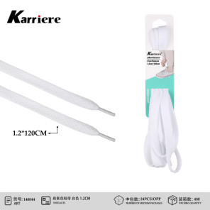 Шнурки плоскі білі Karriere 1.2 см x 120 см - пара