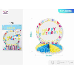 Декор «Happy Birthday» свічка 24.2×22 см