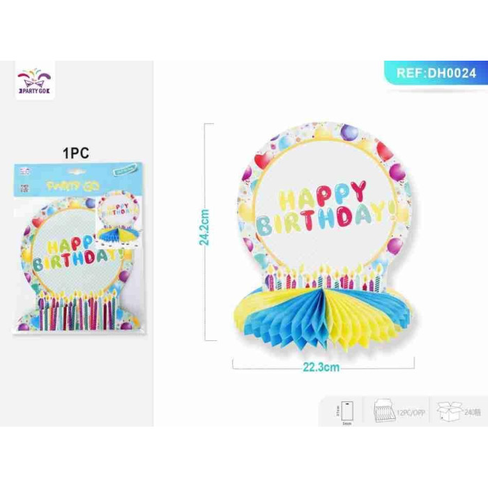 Декор «Happy Birthday» свічка 24.2×22 см