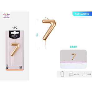 Свічка золота цифра 7 6 см