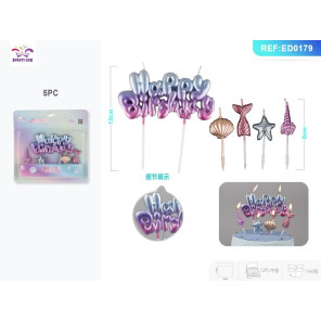 Свічки «Русалка Happy Birthday» 5 шт