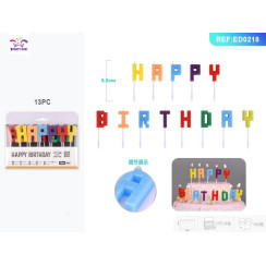 Свічки «Happy Birthday» кольорові 13 шт