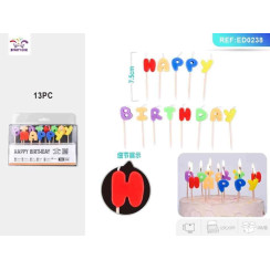 Свічки «Happy Birthday» буквені 13 шт