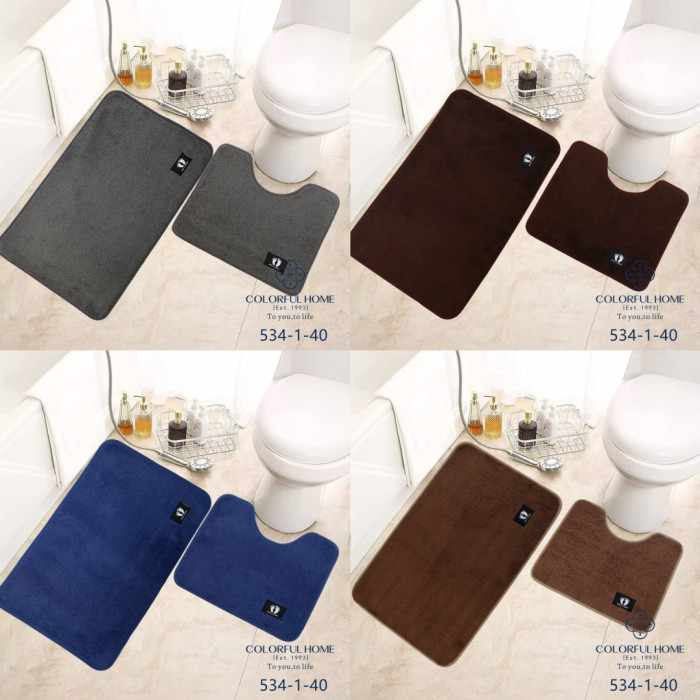 Набір килимків для ванної та туалету U-подібний 40х50 см / 50х80 см FA123-4