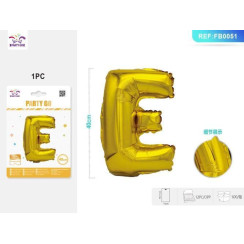 Куля фольгована золота літера E 40 см