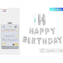 Букви HAPPY BIRTHDAY срібні