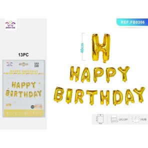 Букви HAPPY BIRTHDAY золоті