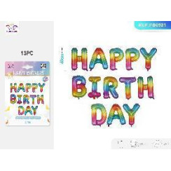 Баллоны «Happy Birthday» серия желейная 13 шт