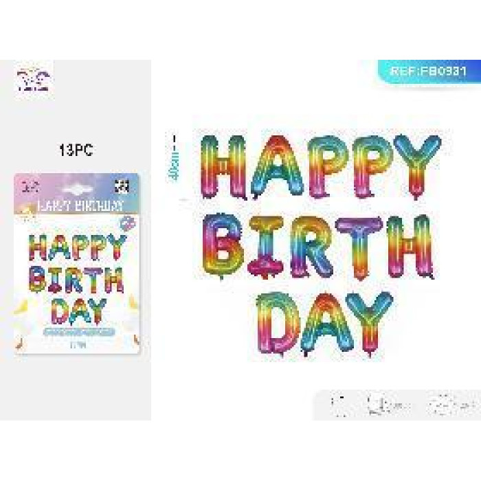 Балони «Happy Birthday» желейна серія 13 шт