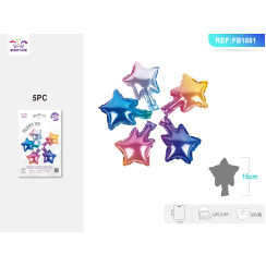 Баллоны звезды градиентные 15 см 5 шт.