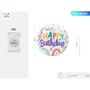 Балон «Happy Birthday HP» прозорий 45 см 1 шт